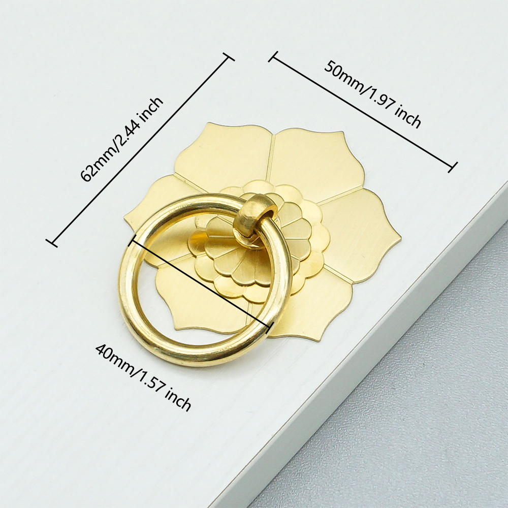 Hanger Ring Floral Brass Cabin - Furniture Hardware Drop Pulls review and price