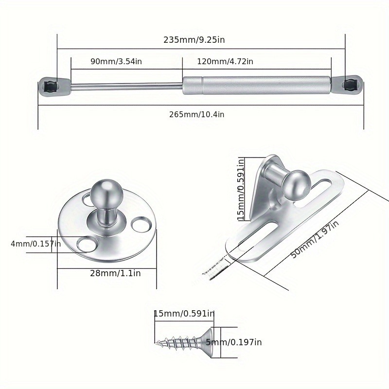 2pcs Gas Spring Shocks Struts  - Cabinet Hinge Overlay review and price